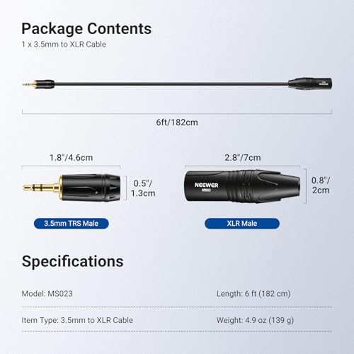 Cable de audio 3.5 mm a XLR macho para solucionar ruidos al conectar el movil 7