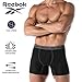 Reebok Mens Boxer Briefs - 3 Pack Stretch Moisture Wicking 6” Inseam Mens Underwear with Contour Pouch Boxers for Men, Size Medium, 3pk - All Black