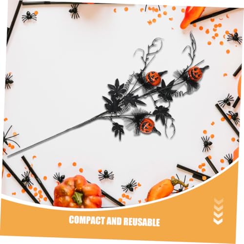 Ramas artificiales de arce negro con calabazas estacionales para arreglos góticos de Halloween 8