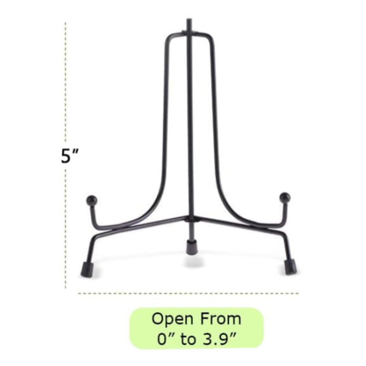2 Pack Supporto per Piatti in Ferro Nero, Portafoto Regolabile e Pieghevole, Stand Espositivo per Quadri, Libri, Arte e Decorazioni (5 Pollici) Stabile, Multiuso per Casa/Ufficio/Ristorante
