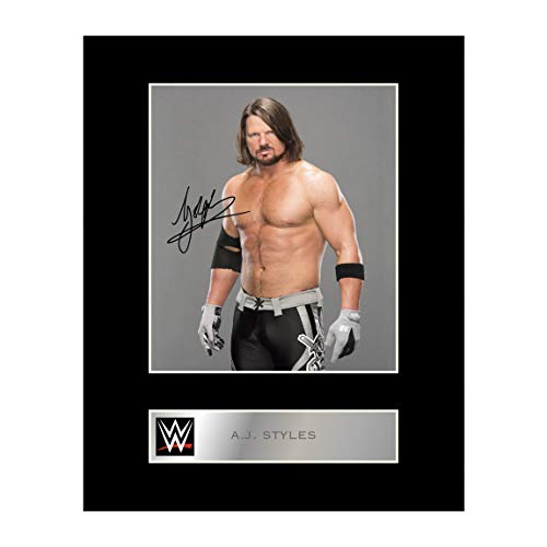 - Iconic pics Photographie dédicacée et encadrée du catcheur de la WWE A.J. Styles