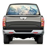 Styubn Skyrim Mountains Winter Rear Window Decals for Truck,Vinyl Sticker for Truck Back Window 66x22in Fit Most Pickup Trucks SUV Universal See-Through Design Full Window Coverage