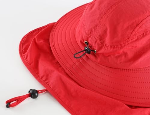 Image of Home Prefer UPF 50+ Mens Wide Brim Fishing Hat with Neck Flap Sun Hat for Men Women Sun Protection Cap