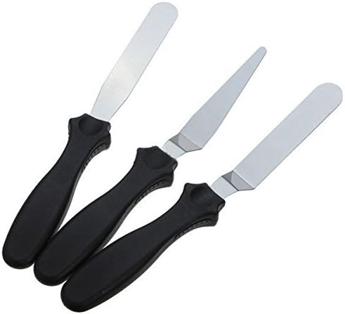 EVEN Cake Palette Knife, Stainless_Steel Icing Spatula, 3 Pieces Set Cake Knife Cream Icing Frosting Spatula Baking Kitchen Pastry Cake Decoration Tool. (3 PCS Knife, Set)