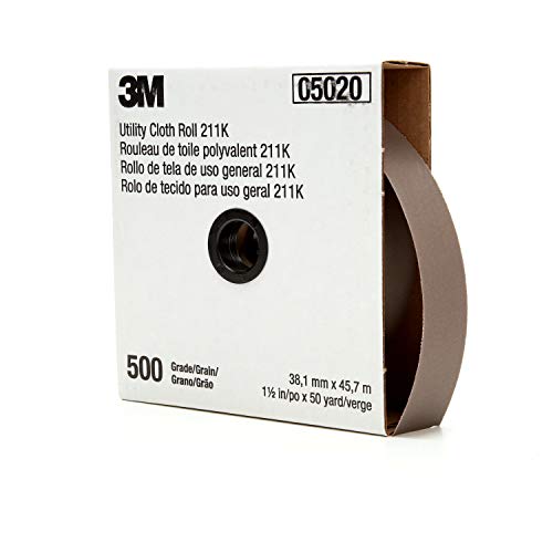 Up To 40% OFF 3M Utility Cloth Roll 211K, Aluminum Oxide, 1-1/2" Width x 50yd Length, 500 Grit (Pack of 1)