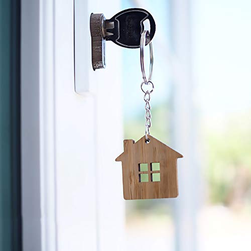 Sleutelhanger met ketting, 100 stuks metalen sleutelhangers van staal met gebroken ringen en kettingen voor sleutels (25… - Image 8