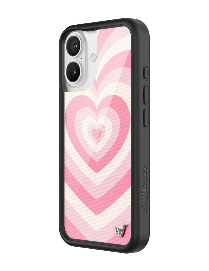 Image of Wildflower Cases - Compatible with iPhone 16 | Protective Black Bumper, 6.5ft Drop Test Certified, Women Owned Small Business | Latte Love Rose