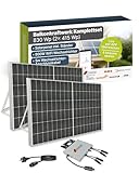 SCHWAIGER Balkonkraftwerk Komplettset 830 Wp I 2× 415 Wp Solarpanels inkl. Ständerwerk, 800W WiFi Wechselrichter, 5m Anschlusskabel I Plug & Play Solaranlage Photovoltaik für Balkon & Garten