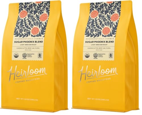 Heirloom Coffee Roasters - Sugar Phoenix Blend - Medium Roast - Whole Bean Coffee - 100% Regenerative Organic Certified, 12oz (Pack of 2) image 3