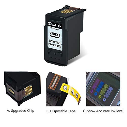 Greencycle Remanufactured Ink Cartridge Replacement For Canon Pg-240Xl 240 Xl Compatible With Pixma Mg3620 Mg4220 Mg3220 Mg2220 Mx392 Mx432 Mx472 Mx512 Mg3522 Mx522 Mx532 Printer (Black, 1 Pack) #TOP5