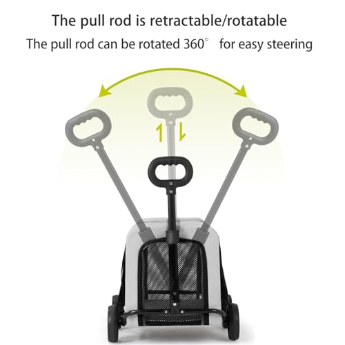 BAMFY Carrinho De Passeio Pet Para Cães Pequenos Com Rodas Carro Pet Para Caes Macio Leve Portátil C