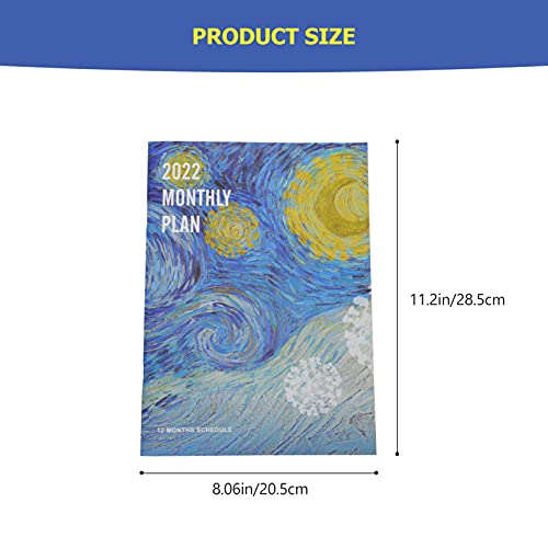 PRETYZOOM Caderno de calendário 2022 Manual de planejamento de tempo Caderno planejador diário trivi