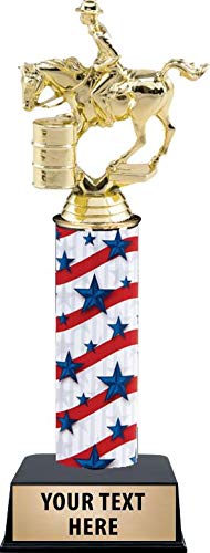 Crown Awards Barrel Racing Award Trophy - 10.5 Inch Customized Male Barrel Race Trophies Prime