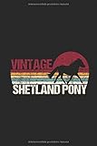  Shetland Pony Vintage - Notizbuch Reiter: Reiten Pferderasse Shetty Schottland Pferd Pferdebuch Notizheft Schreibheft Heft Tagebuch 6x9 Zoll DINA5 120 Seiten Liniert Linien