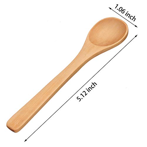 Boao 30 Pcs Small Wooden Spoons, 5.12'' L Mini Wood Spoons for Soup, Little Tiny Honey Teaspoons Bulk for Stirring Coffee Tea Jars Sugar Seasoning Oil Kitchen Supplies (Raw Lacquer) by Boao - Image 2