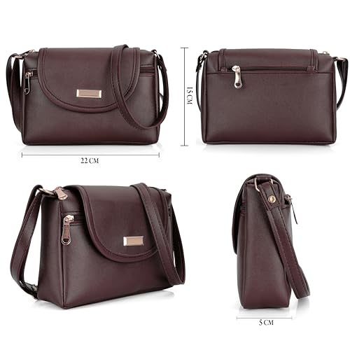 Image of J I ACCESSORIES Women's Stylish Crossbody Sling Bag - Elegant PU Leather Small Shoulder Purse with Adjustable Strap - Casual & Travel Handbag