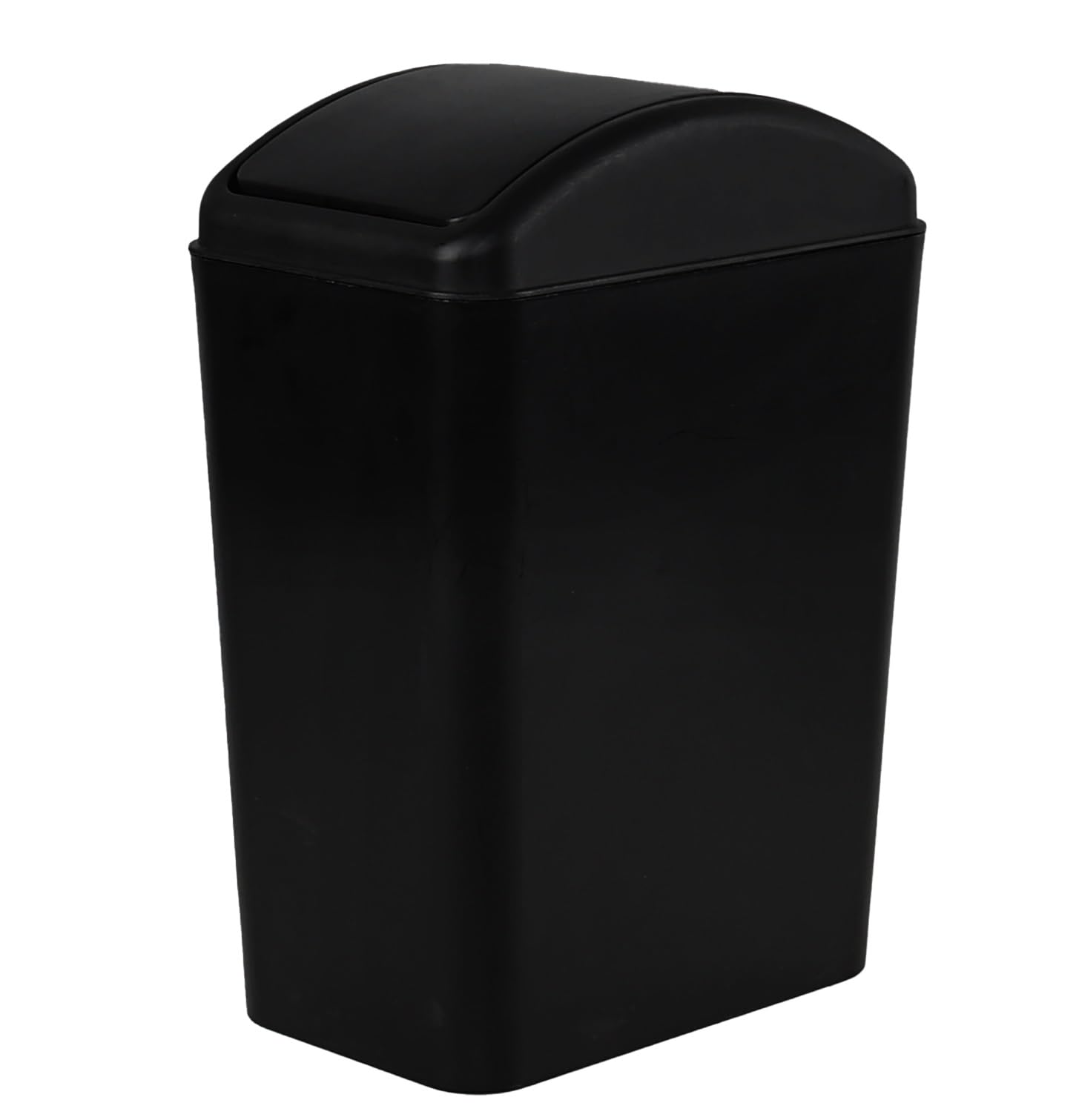 Vadidiya 4.5 Gallon Plastic Swing Lid Trash Can, Black Slim Garbage Bin with Lid
