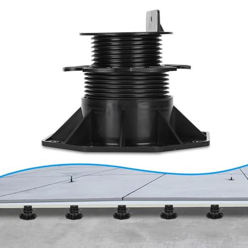 Jiubiaz Lot de 40 plots de compensation de hauteur 18-140 mm - Hauteur au choix - Pieds réglables - Pour lames de terrasse - Bois WPC - Dimensions : 60-140 mm