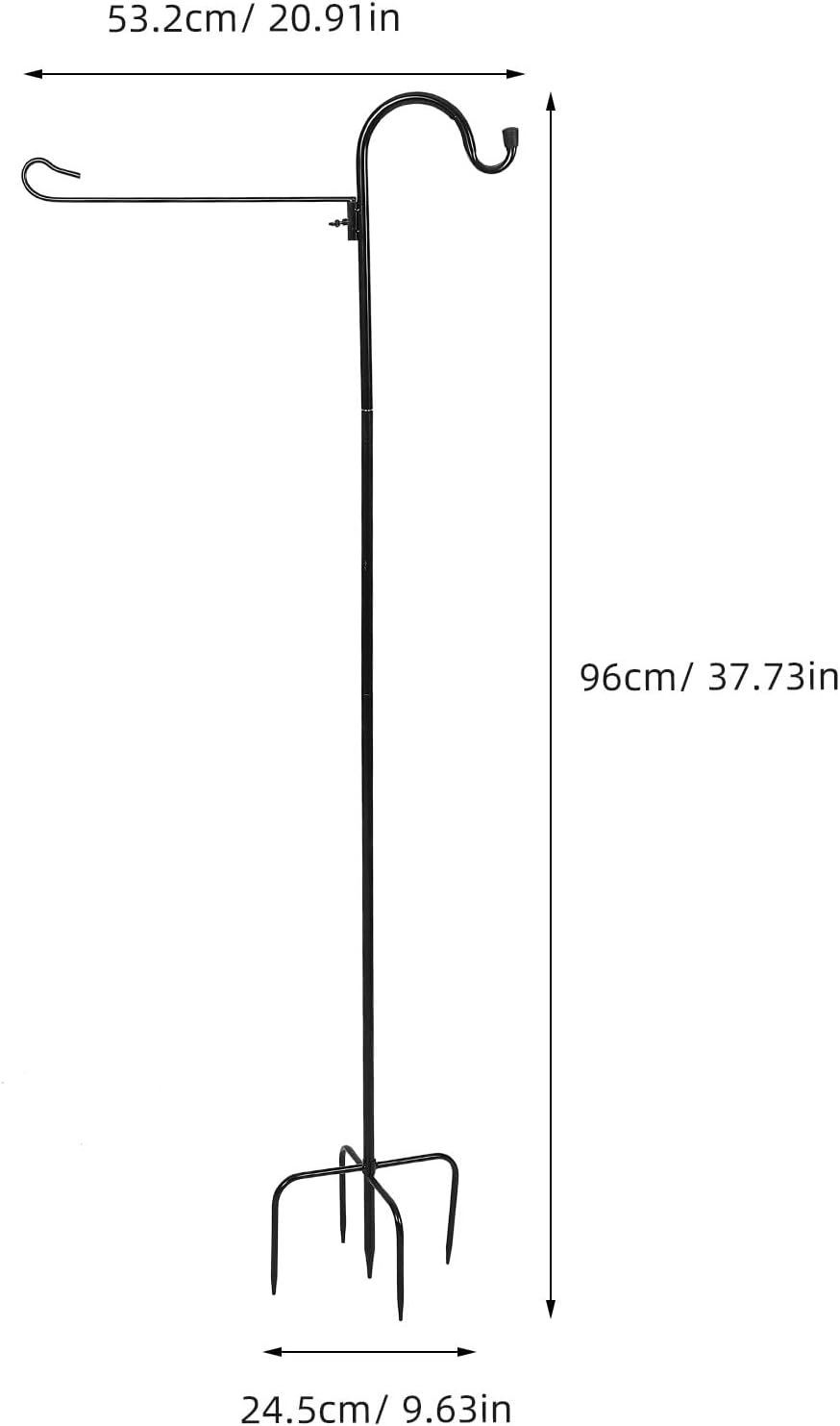 VICASKY Rust-Resistant Iron Shepherd’s Hook 96cm Yard Hook for Outdoor Garden Lanterns, Bird Feeders, and String Light Poles with Ground Stake for Patio and Lawn Décor