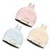 Unisex Baby Mütze Newborn Beanie Baumwolle Herbst Wintermütze für Baby Mädchen Jungen Säuglings Kleinkind Kinder 0-6 Monate 3 Stück (Spitze Ohren)