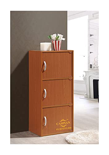 Image of CASPIAN 2 Door Shoe Rack Cum Cabinet (Mahogany) | Engineered Wood Pre Assembled Furniture | Storage Organizer for Indoor /Outdoor Use | 3 Shelves, Door Lock & Drawer | Wooden Shoe Racks for Home