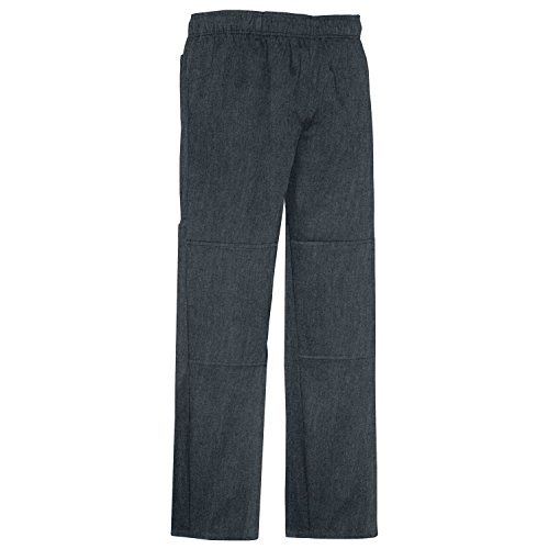 Chef Code Men's Double Knee Baggy Chef Pant (Heather Charcoal, M)