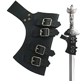 Säbelholster aus Kunstleder - Verstellbare Schwertscheide | Mittelalter Schwerthalter für Gürtel | PU Leder Schwertfrosch für Cosplay Larp Renaissance Ritter Kostüm Requisiten Damen Herren