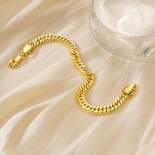 14K Gold Bracelets for Women for Men Cuban Link Chain for Men & for Women's Gold Chain Bracelet for Womens Jewelry Gift for Women 6.5, 7, 7.5, 8, 8.5 in4