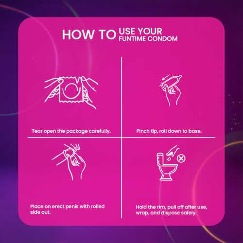 Image of Funtime Ultra Thin Condoms Pack of 3 (10 count each) | Premium, Dotted, Ribbed, & Contoured for Long-Lasting Pleasure | Lubricated Natural Rubber Latex Condoms for Excitement & Fun