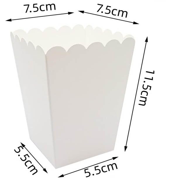 YNHIAG White Open-Top Popcorn Box Set of 36 Modern Contemporary Popcorn Boxes (3 x 4.6 inches, Open Top 3 x 3 inches, Bottom Size 2.2 x 2.2 inches, Height 4.6 inches)