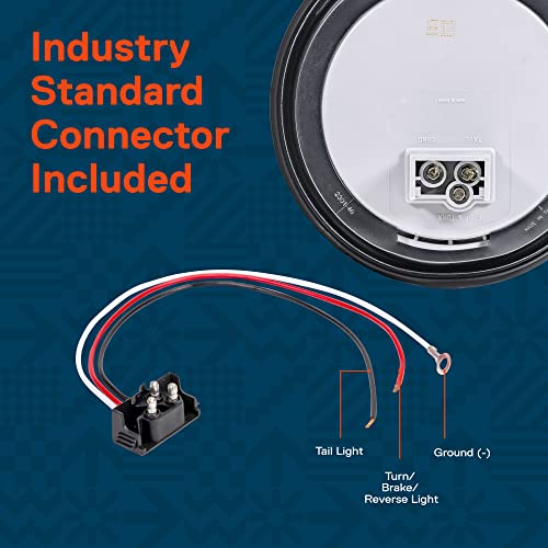 4Pc 4" Round Amber 24 Led Trailer Tail Lights [Dot Certified] [Grommet & Plug Included ] [Ip67 Waterproof] Park Turn Trailer Lights For Rv Trucks #TOP1