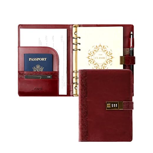 Lock Diary Large Locking Journal for Adults Combination Passwords Refillable Inner Pages Embossed Leather Loose Leaf Notebook Paper 6 Rings