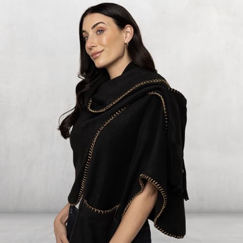 Fleece Traveler Wrap, Cozy Shawl Wraps for Women, Stylish Ponchos for Women4