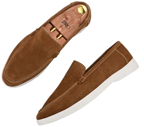 Image of Men Classic Suede Leather Loafers - Cushioned Comfort, Durable Sole & Everyday Luxury