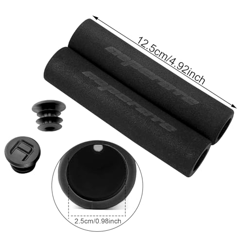 Bike Grips, Anti-slip Soft Foam Sponge Bike Grips Handlebar for Bike Replacement Repair, Black - Image 2