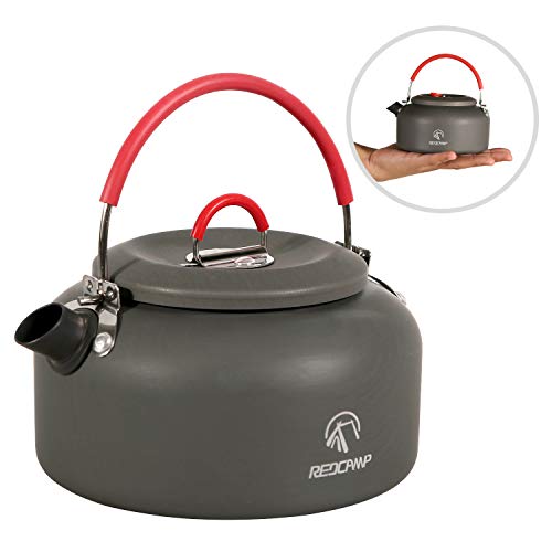 REDCAMP 0.8L Small Camping Kettle, Folding Fishing Kettle with Carrying Bag, Compact Lightweight Tea Kettle for Outdoor Backpacking