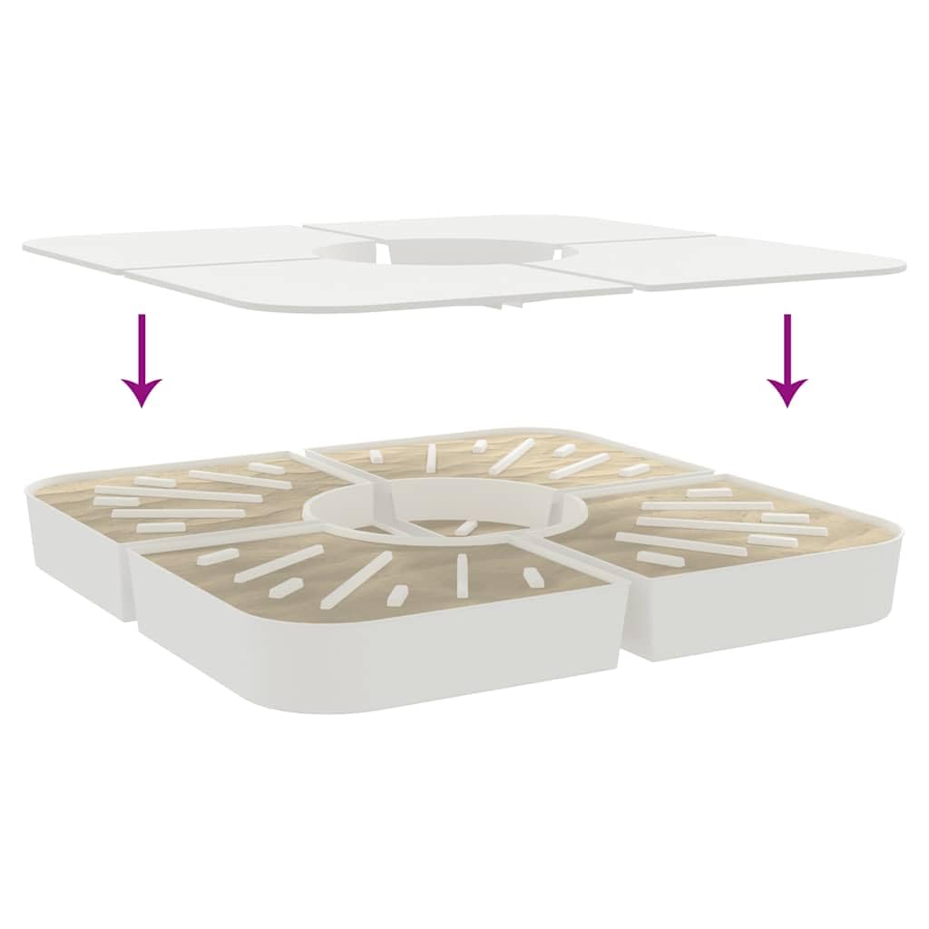 Soporte para sombrilla de 4 piezas, para base en cruz, peso total de 100 kg, relleno de arena, soporte para sombrilla de polipropileno, antracita, 100 x 100 x 11 cm, base estable para jardín y