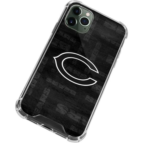 Skinit Clear Phone Case Compatible with iPhone 11 Pro Max - Officially Licensed NFL Chicago Bears Black & White Design