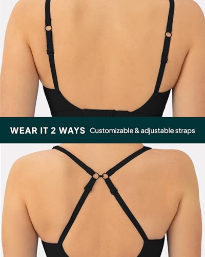 PAVOI ACTIVE Racerback Adjustable Sports Bra for Women - High Support Convertible Straps High Impact Workout Bras - HiPerform3