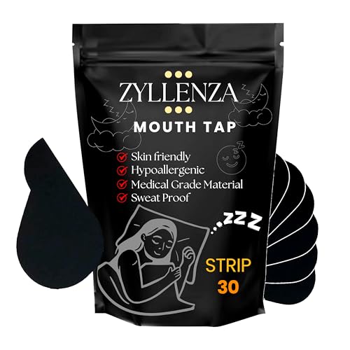 Peace&Quiet 30-Conut for Sleep Anti-Snore Mouth Tape Mute Snoring Tape for Mouth Breathing Sleep Mouth Tape Improves Breathing Abnormalities Safe Adhesive Pre-cut Anti-Snore Mouth Tape for Kids Adults (Black)