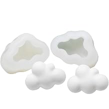 Fewo 2Pcs 3D Cloud Silicone Molds for Fondant Chocolate Candy Cake Decorating Candle Soap Lotion Bar Wax Crayon Melt Plaster Polymer Clay