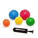 Produktbild 5er SPAR SET mit Pumpe | Massagebälle mit Noppen | Noppenbälle | Igelbälle | Arthro Sensorik Ball | Nicht aufgepumpt! | Härte kann selbst variiert werden