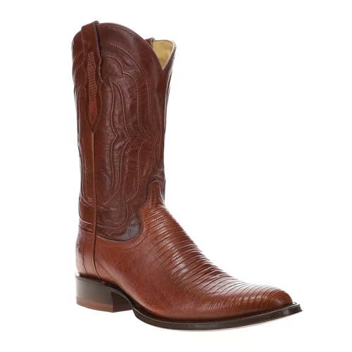 Tony Lama Mens Kirtland 12 Inch Lizard Round Toe Dress Boots Mid Calf - Brown - Size 10.5 EE2