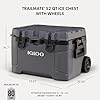 Igloo Trailmate 52Qt Wheeled Cooler, Insulated Hard Shell Ice Chest, Carbonite