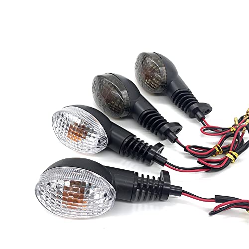 Vrweare Motorcycle Turn Signal Indicator Light Compatible With Kawasaki Ex250R Ninja 250 250R Klx250S Klx250Sf Vn650 Vulcan S Front/Rear Blinker Lamp (Transparent Shell) #TOP5