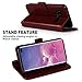 MONASAY Wallet Case Compatible for Galaxy S10 Plus, 6.4 inch, [Screen Protector Included][RFID Blocking] Flip Folio Leather Cell Phone Cover with Credit Card Holder, Burgundy