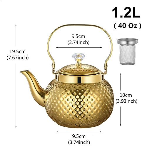 Théière acier inoxydable 1200ml finies les feuilles de thé dans la tasse - 3