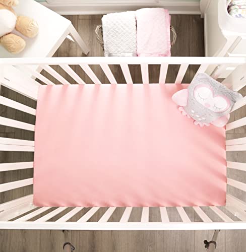 Image of 2 Pack n Play Mattress Sheets - 100% Jersey Knit Cotton Soft Portable Crib Mattress Sheet for Girls with Pink and Yellow Precious Moments Design; 2 Pk Playpen Mattress or Mini Crib Fitted Sheet Set