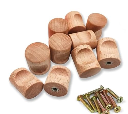 ZARADU Pomos De Madera Para Muebles - Tiradores Para Armarios y Cajones - Accesorios De Hogar Para Puertas, Zapateros