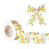 Pineapple Ribbon 5 Yards 1 Inch Yellow Hawaiian Grosgrain Hair Bow Making Food Summer Fruit Ribbon for Gift Wrapping Wreath Floral Ribbons for Crafts Flower Bouquet Sewing DIY Party Decor Birthday